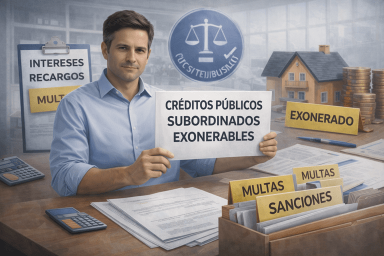 ¿Cuáles son los créditos públicos subordinados exonerables en un procedimiento de segunda oportunidad?